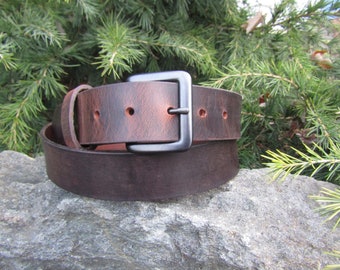 Thick Genuine Leather Handmade Leather BeltMen's Black Brown Vintage Casual