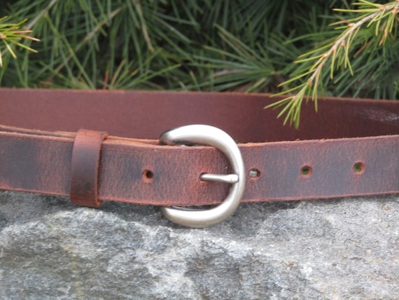 Full Grain Crazy Horse Leather Belt - Brown