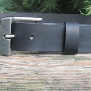 1 1/2&quot; Black leather belt Custom Handmade leather belt / Casual Belt/ full grain leather / Belt Made in USA/ mens leather belt