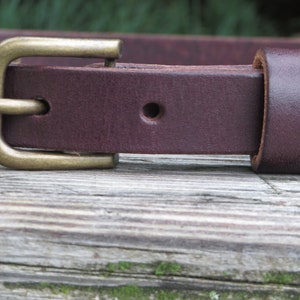 3/4&quot; wide Dark brown Bridle Leather belt narrow belt Full Grain leather belt handmade belt womens leather belt Skinny Leather belt