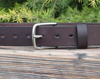 Dark brown Bridle Leather belt , mens leather belt, womans leather belt   Custom made belt, handmade leather belt Made in USA 1 1/2" wide