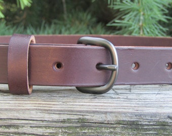 1 inch wide Dark brown Bridle Leather belt,   Made with US hides,  Custom made belt, handmade belt, mens leather belt, womens leather belt