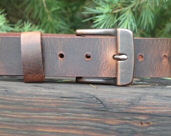 Ships Today 30  inch waist Crazy Horse Water Buffalo leather,Rustic leather belt ,Full Grain leather belt size 32