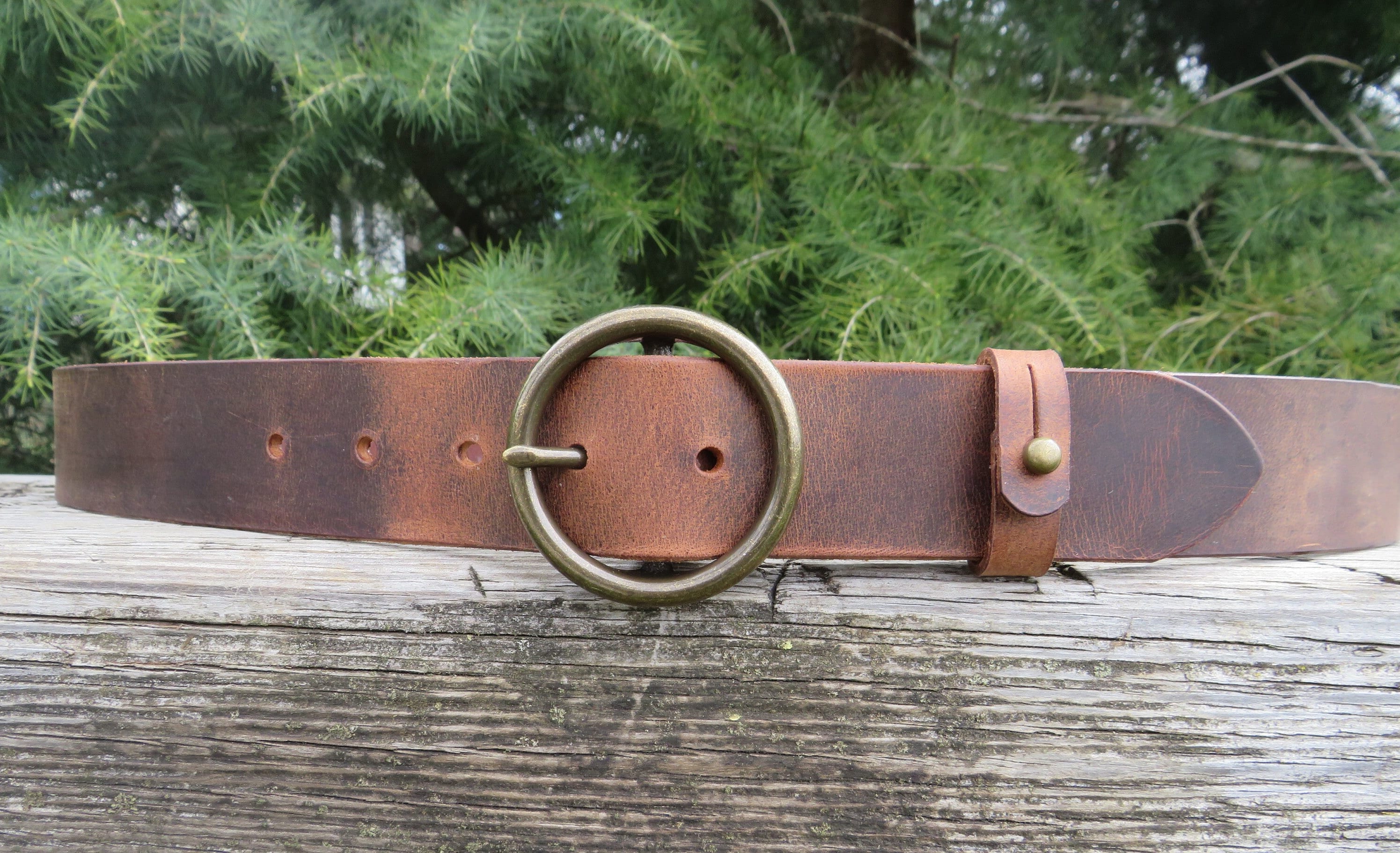 Curved Leather Belt - Etsy display picture 1