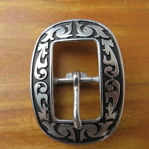 Pair of 3/4 inch buckle Jeremiah Watt, horseshoe brand hardware, stainless steel, belt buckle western Floral buckle, headstall, tack, buckle