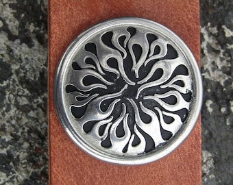 Pair of Jeremiah Watt conchos, Carlos , stainless steel, concho 1 1/2", Horse, pony, western , headstall, tack