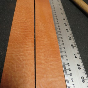 2 Hermann Oak harness leather straps 60 inches long  and almost 1/4" thick & 2" wide, leather DIY leather project,leather straps