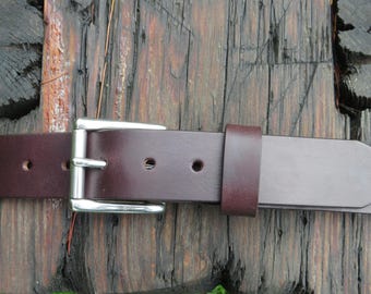 Discounted 32 inch waist Dark brown bridle Leather belt, thick leather belt, 35 belt, 1 1/2" leather belt