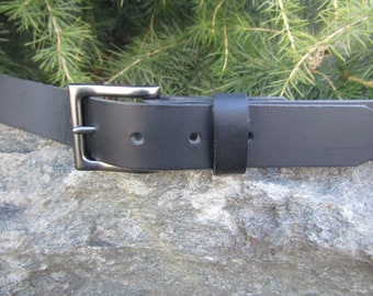 1 1/4" wide Black leather belt, full grain leather belt, mens leather belt, womans leather belt Custom Handmade leather belt