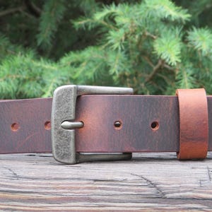 1 1/2" Custom Handcrafted leather belt, full grain leather belt,Made in USA, Unisex leather belt, Water Buffalo leather belt, vintage look image 15