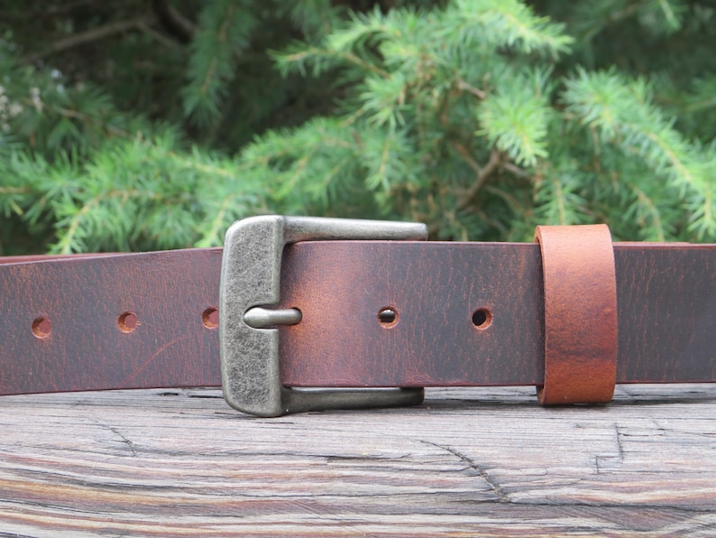 1 1/2" Custom Handcrafted leather belt, full grain leather belt,Made in USA, Unisex leather belt, Water Buffalo leather belt, vintage look image 15