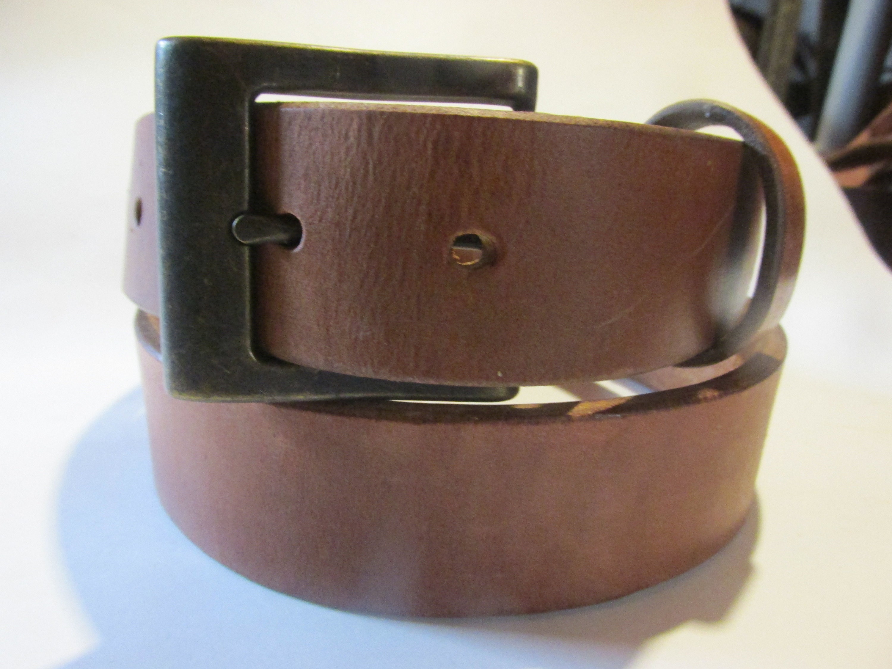 Antique Brass buckle Hermann Oak Harness Leather Men's Etsy