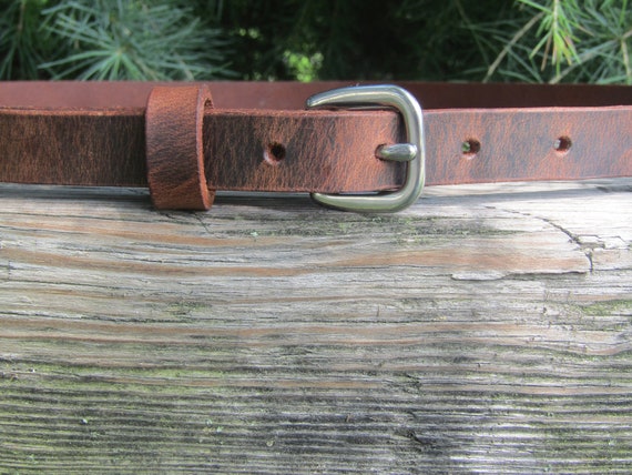 Water Buffalo Leather Narrow Belt, Made in USA , 3/4 Wide Belt, Leather Belt,  Narrow Leather Belt, Skinny Leather Belt, Custom Belt - Etsy