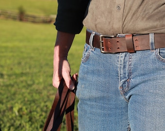 1 1/2" Custom Handcrafted leather belt,full grain leather belt, Unisex leather belt, Water Buffalo leather belt,  two prong buckle