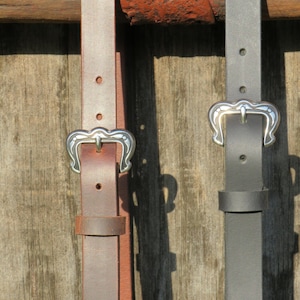 Narrow leather belt/ Womans Belt Jeremiah Watt  buckle belt/full grain brown leather womans belt,1 inch wide belt