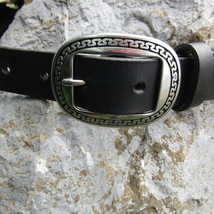 1 inch wide belt Black Narrow leather belt, Full grain black leather womans belt, , Horseshoe hardware