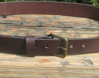 Dark brown Bridle Leather belt , mens leather belt, womans leather belt   Custom made belt, handmade leather belt Made in USA 1 1/2" wide