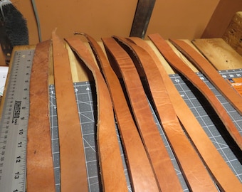 Hermann Oak harness leather straps 20-40 inches long 8 pounds of leather straps
