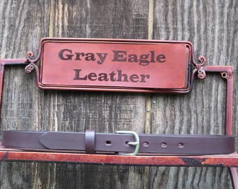 Discounted 34 inch waist Dark brown bridle Leather belt, thick leather belt,  Made in US with US hides 36 belt, 1" wide leather belt