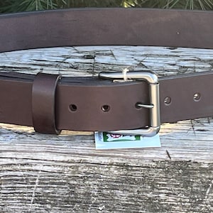 Dark brown Bridle Leather belt, mens leather belt, womans leather belt.  1.5 wide leather belt  Custom made belt, handmade leather belt