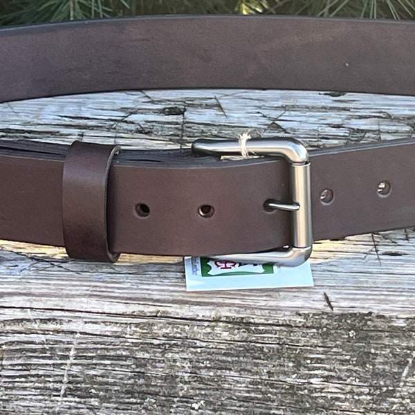 Dark brown Bridle Leather belt, mens leather belt, womans leather belt.  1.5 wide leather belt  Custom made belt, handmade leather belt