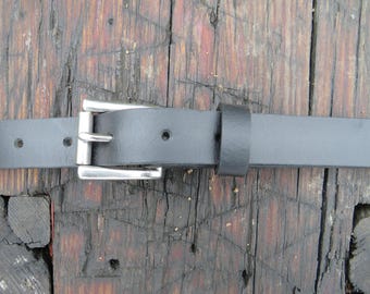 Discounted 30 inch waist Black Water Buffalo leather belt,Rustic leather belt ,Full Grain leather, size 33 belt 1 " wide leather belt