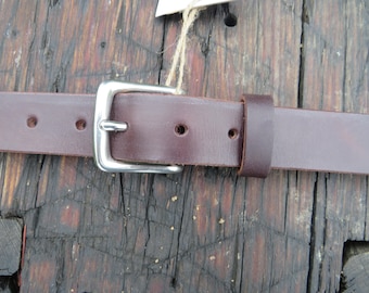 Discounted 27 inch waist Dark brown bridle Leather belt, thick leather belt, 29 belt, 1 1/4" leather belt