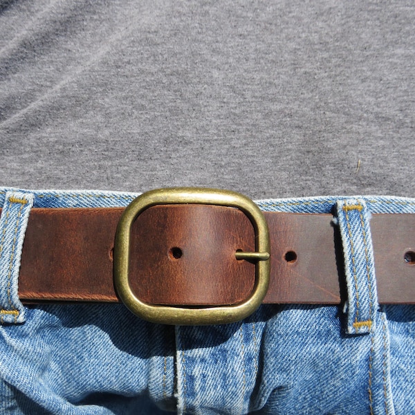 1 1/2" Custom Handcrafted leather belt, full grain leather belt,Made in USA, Unisex leather belt, Distressed leather belt