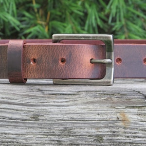 Mens Casual Vintage look Custom Handmade Belt Crazy Horse Water Buffalo Made in USA 1 1/4&quot; wide