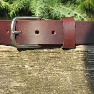 Dark brown Bridle Leather belt, mens leather belt, womans leather belt.  1 1/2&quot; wide handmade leather belt