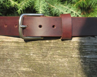 Dark brown Bridle Leather belt, mens leather belt, womans leather belt.  Made in US with US hides.  Custom made belt, handmade leather belt