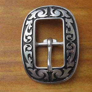 Pair of 1 inch buckle Jeremiah Watt, horseshoe brand hardware, stainless steel, belt buckle western Floral buckle, headstall, tack, buckle