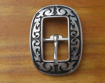 Pair of 1 inch buckle Jeremiah Watt, horseshoe brand hardware, stainless steel, belt buckle western Floral buckle, headstall, tack, buckle