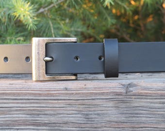 Discounted 25 inch waist Black Water Buffalo leather belt,Full Grain leather, size 27 belt 1 1/4" wide leather belt