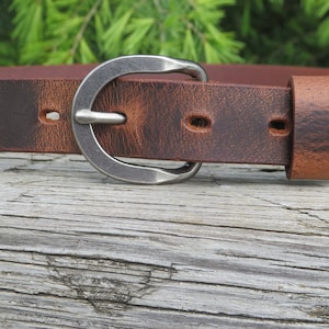 1 inch wide belt Narrow leather belt/ Womans Belt antique brass finish buckle belt/full grain brown leather men&#39;s belt,