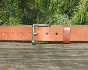 Discounted 36-38 inch waist Hermann Oak Latigo Leather bely=t  Made in US with US hides /   Size 39-41 belt