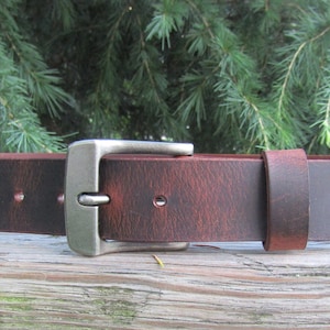 1 1/2" Custom Handcrafted leather belt, full grain leather belt,Made in USA, Unisex leather belt, Water Buffalo leather belt, vintage look image 9
