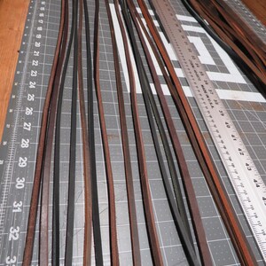 SKU-S005 | Vachetta Leather Scrap Lot Straps Tabs Repair Pieces Mixed Bundle Scrap Leather – 5LBS Oil Tanned Leather Pieces | Divina  main image 3
