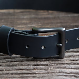 1 1/2&quot; Black leather belt/ Water Buffalo leather/ belts made in USA/Custom Handmade leather belt/ Casual Belt/ full grain leather belt