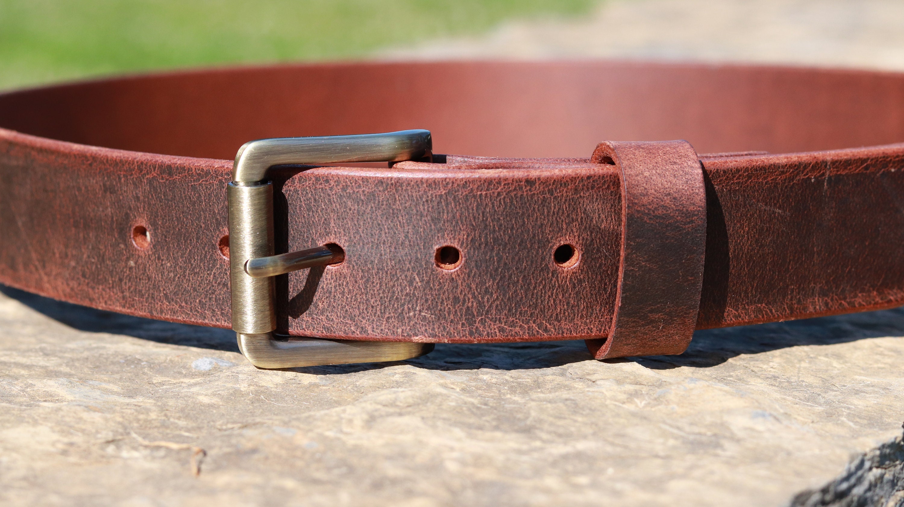 Buffalo Leather Belt - Made in USA - Handmade