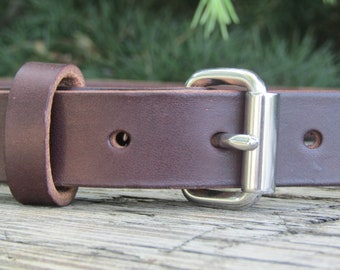 1 inch wide Dark brown Bridle Leather belt,   Made with US hides,  Custom made belt, handmade belt, mens leather belt, womens leather belt