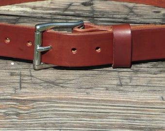 Discounted 29 inch waist Brown bridle Leather belt, thick leather belt,  31 belt, leather work belt