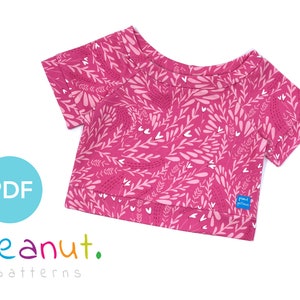 Cropped Short Sleeve Raglan Shirt Sewing Pattern • PDF Sewing Pattern • Baby, Kid, Toddler, Infant, Child • Peanut Patterns Victoria #96
