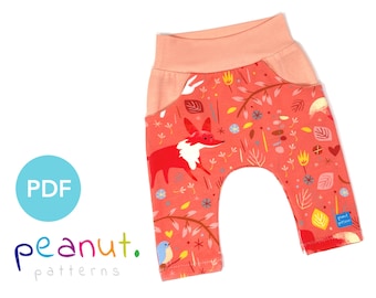 Patron de pantalon ample avec poches • Patron de couture PDF • Bébé, enfant, tout-petit, nourrisson, enfant • Patrons cacahuètes Liam #44