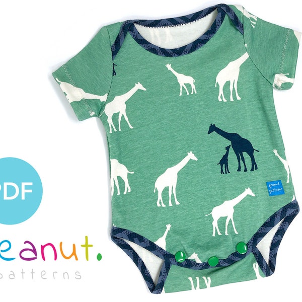 Bodysuit Sewing Pattern • PDF Sewing Pattern • Baby, Kid, Toddler, Infant, Child • Peanut Patterns #7 Dylan