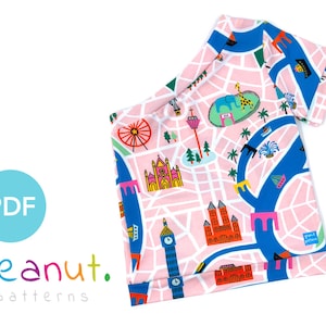 One Shoulder Short Sleeve Top Sewing Pattern • PDF Sewing Pattern • Baby, Kid, Toddler, Infant, Child • Peanut Patterns Gianna #90
