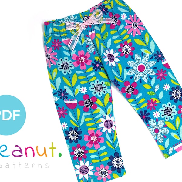 Patrón de costura de pantalón PJ de pijama tejido • Patrón de costura PDF • Bebé, niño, niño pequeño, bebé, niño • Patrones de maní Stevie #18