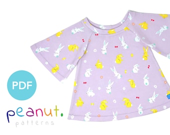 Flowy Dress Sewing Pattern • PDF Sewing Pattern • Baby, Kid, Toddler, Infant, Child • Peanut Patterns #95 Scarlet
