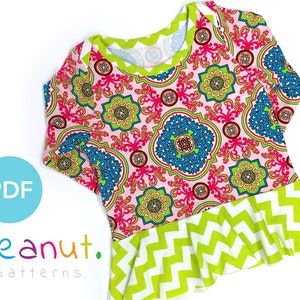 Long Sleeve Shirt Sewing Pattern with Ruffle Hem • PDF Sewing Pattern • Baby, Kid, Toddler, Infant, Child • Peanut Patterns Harlow #11