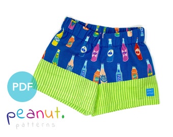 Colorblocked Woven Shorts Sewing Pattern • PDF Sewing Pattern • Baby, Kid, Toddler, Infant, Child • Peanut Patterns Henry #64